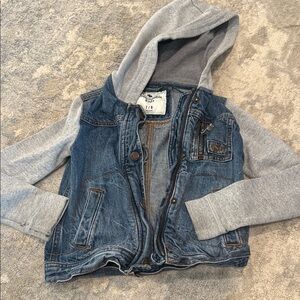 Kids Denim and Gray Hooded Jacket 7/8 kids Abercrombie kids